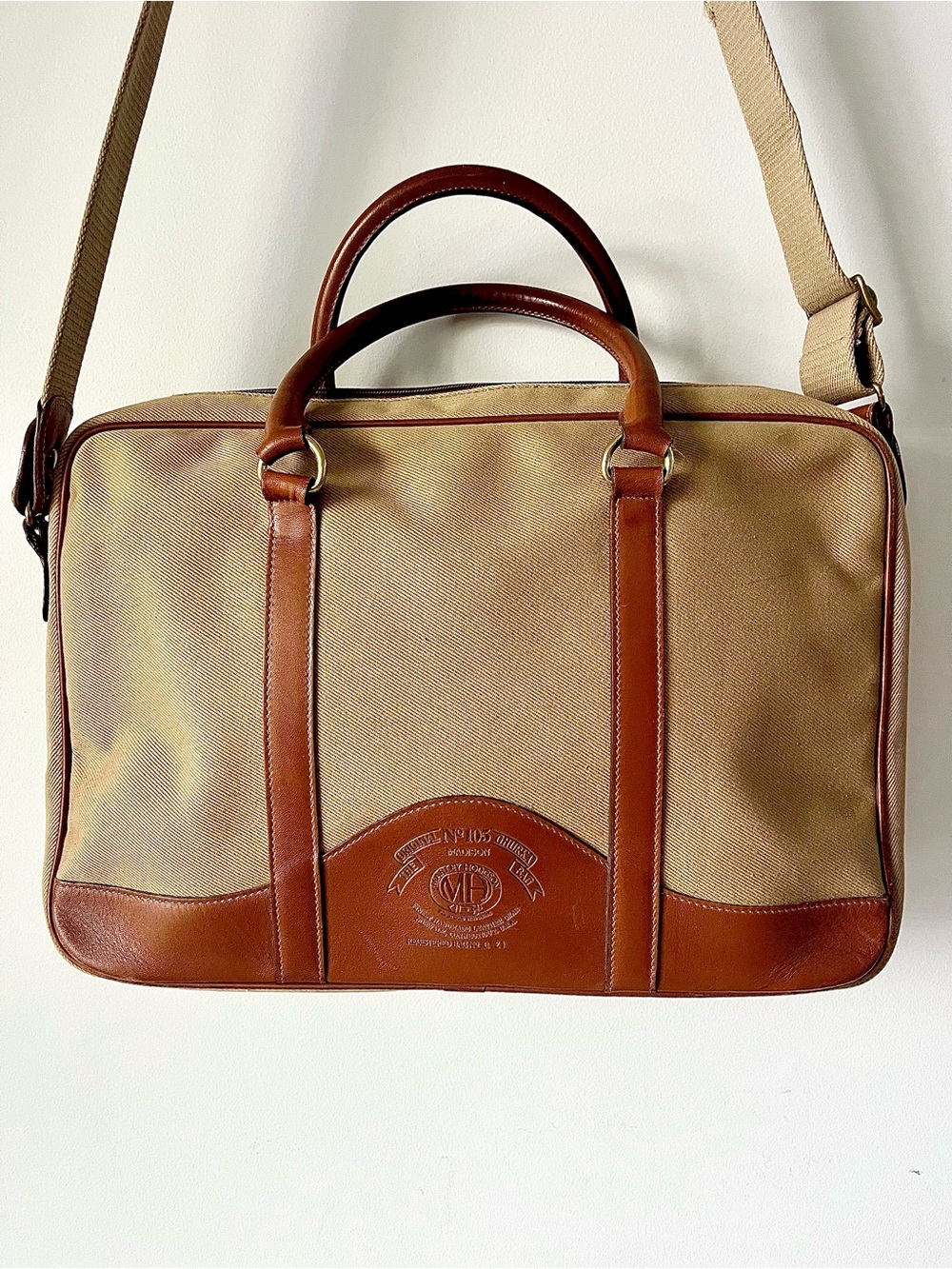 Vintage Ghurka No 105 Madison Canvas Leather Briefcase Messenger USA Rare - Picture 5 of 17